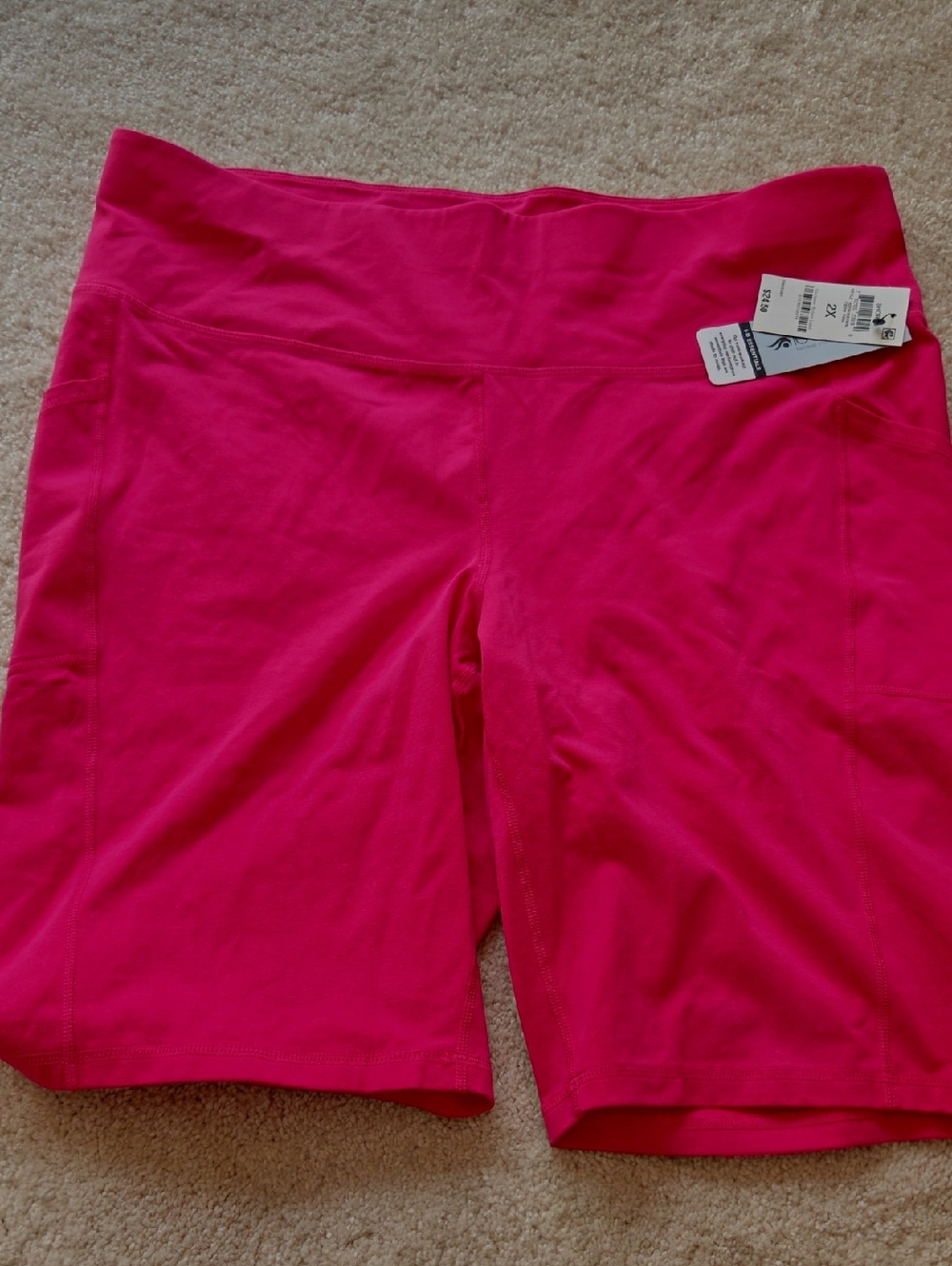 Ideology Bright Pink Women’s Bike Shorts with Pockets